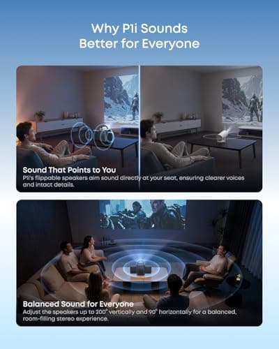 Anker Nebula P1i Portable Projector with WiFi and Bluetooth by soundcore, Flippable Design,1080P FHD, 4K Support, 380 ANSI Lumens, Auto Focus/Keystone, All-Glass Lens, Built-in Spe thumbnail 3