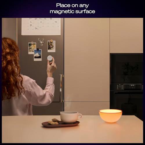 PHILIPS Hue Wireless Smart Light Switch Button, White, 1 Pack, Portable and Battery Powered, Smart Home Control, Requires Hue Bridge, Easy, No-Wire Installation thumbnail 4