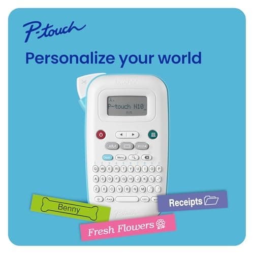 Brother P-Touch PT-N20 Personal Desktop Label Maker, Portable, Handheld and Prints, P-Touch Btag ~½” (12mm) Wide Color Personalized Label Tapes thumbnail 3