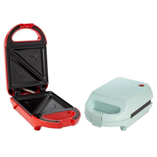 Tasty Mini Sandwich Maker, Makes Sandwiches, Paninis, Grilled Cheese, Desserts, Quick Results, Easy Cleanup, 600W, Red thumbnail 7