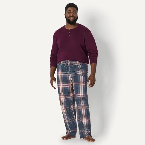 Amazon Essentials Men's Cotton Poplin Straight-Fit Pajama Pants with Drawstring Elastic Waist, Navy Large Plaid, Medium thumbnail 7