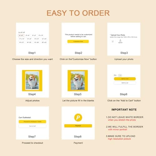 WEGA Custom Canvas Prints with Your Photos (8 X 10 Framed) Personalized Canvas Wall Art, Custom Photo Prints for Bedroom Living Room Office Decor, Personalized Picture Gift for Fam thumbnail 7