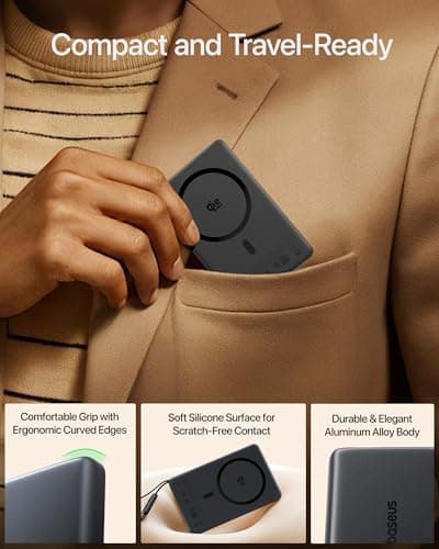 ¡Baseus Picogo AM52 MagSafe: Power Bank 10,000mAh con Carga Rápida Qi2.2 25W y Cable USB-C 45W Integrado!