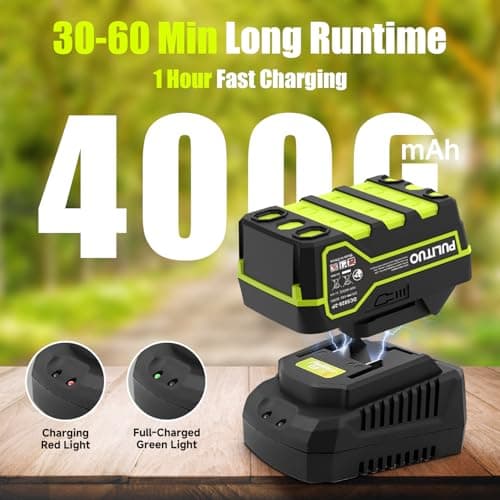 PULITUO Leaf Blower Cordless, 500CFM/ 125MPH Lightweight Cordless Blower with 2X 4.0 Batteries and Fast Charger, Variable Speed Battery Leaf Blowers for Lawn Care, Leaves, Grass, P