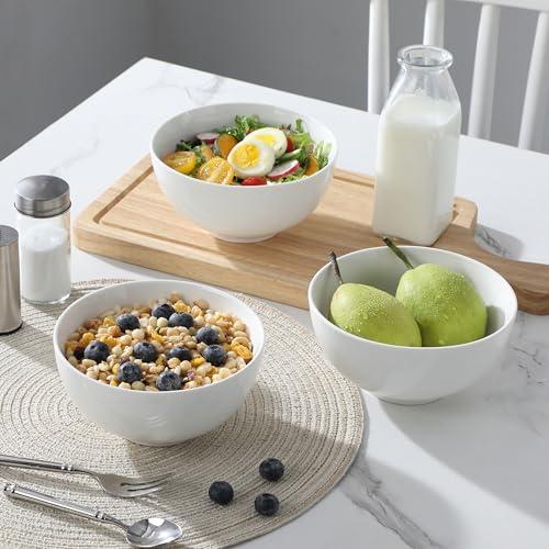 Miniatura de MALACASA: Juego de 6 Tazones de Porcelana Blancos 26 oz para Sopa y Cereal 8