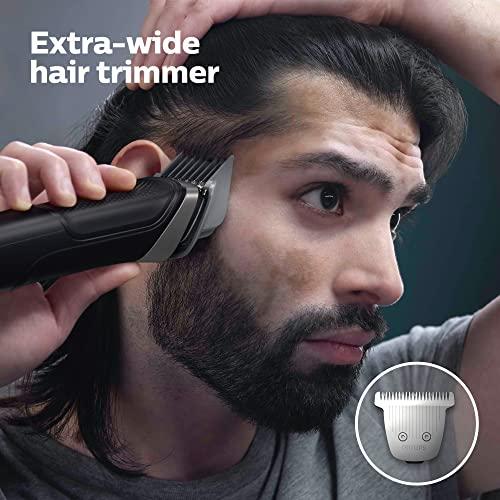 Philips Norelco Multigroom 5000 Series, All-in-One Trimmer and Hair Clipper, 18-Piece Men's Grooming Kit for Beard, Face, Hair, Body and Intimate Areas, No Blade Oil Needed, Model 