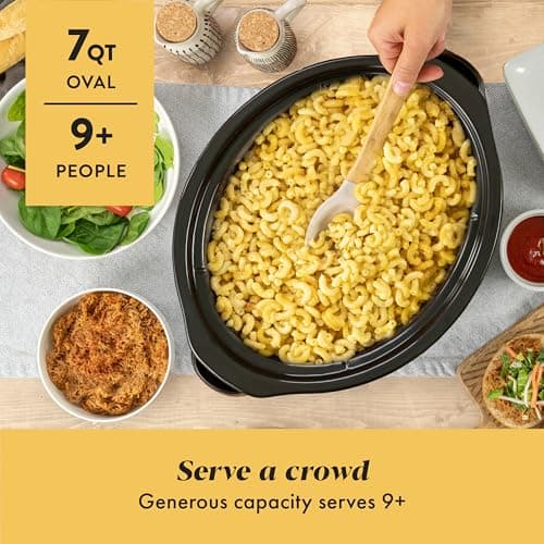 Crock-Pot 7-Quart Manual Slow Cooker, Family Size Serves 8+ People & Fits 6-lb Roast, Removable Stoneware with Warming Setting, Dishwasher Safe for Easy Cleanup, Stainless Steel thumbnail 2