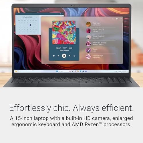 Dell 15 Laptop DC15255-15.6-inch FHD 120Hz Display, AMD Ryzen 5-7520U, 8GB LPDDR5 RAM, 512GB SSD, Radeon 610M Graphics, Windows 11 Home, Onsite Service - Carbon Black thumbnail 2