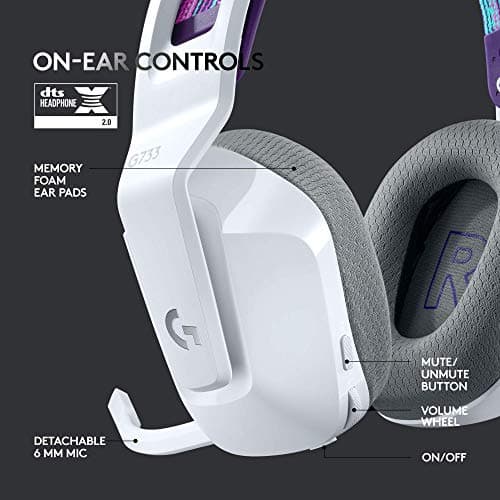 Miniatura de Audífonos Gamer Inalámbricos Logitech G733 LIGHTSPEED con RGB y Blue VO!CE - Blanco 5