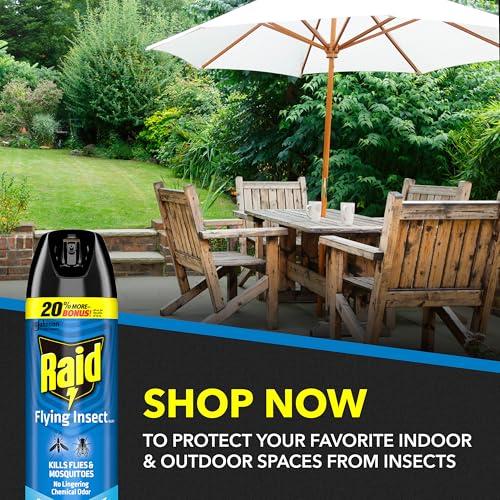 Raid Flying Insect Spray, Outdoor Fresh Scent, Kills Flies, Mosquitoes, and Other Flying Insects on Contact, for Indoor and Outdoor Use, 18oz thumbnail 8