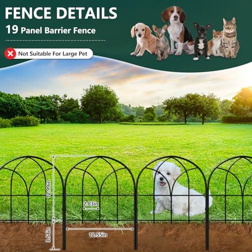 Set de 19 Paneles de Cerca Decorativa para Jardín, Anti-Animales