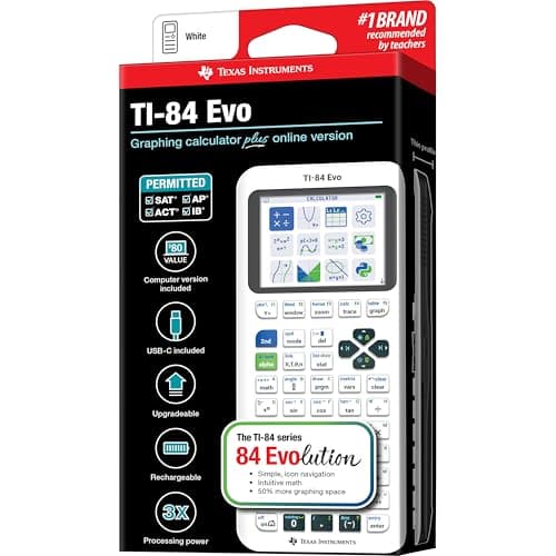 Miniatura de Calculadora Gráfica TI-84 Evo Texas Instruments, Blanca 8