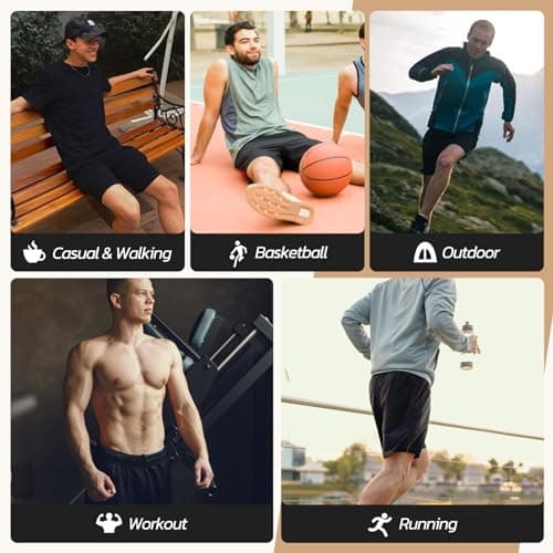 BOOJO 3 Pack Gym Basketball Mens Shorts - Quick Dry Black Workout Athletic Shorts with Pockets for Casual Running(S-6XL) thumbnail 5