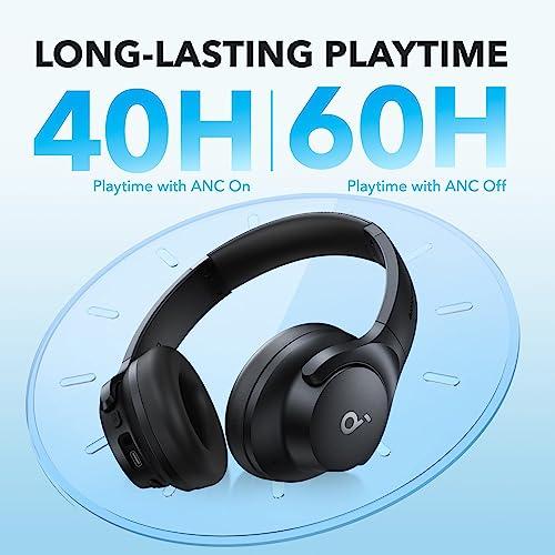 Soundcore by Anker Q20i Hybrid Active Noise Cancelling Headphones, Wireless Over-Ear Bluetooth, 40H Long ANC Playtime, Hi-Res Audio, Big Bass, Customize via an App, Transparency Mo thumbnail 5