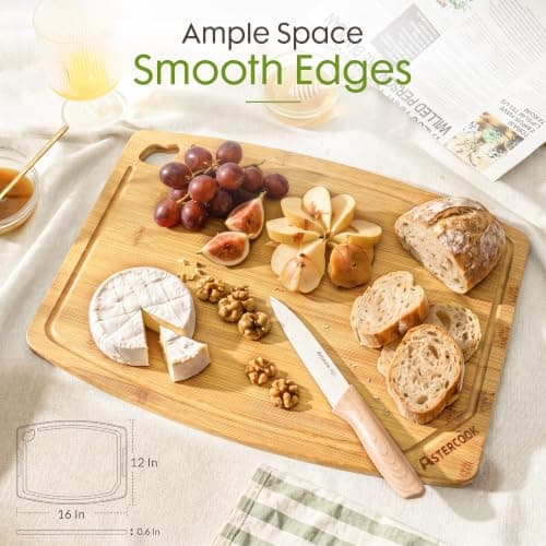 Miniatura de Tabla de Cortar Grande de Bambú Astercook para Cocina 2