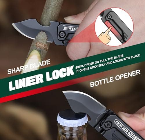 Grandpa Gifts for Christmas - Gifts for Grandpa, Keychain Multitool with 1.8inch Blade - Fathers Day Birthday Gift for Grandpas - Small Knife for Every Day Carry, Portable Tool for thumbnail 5
