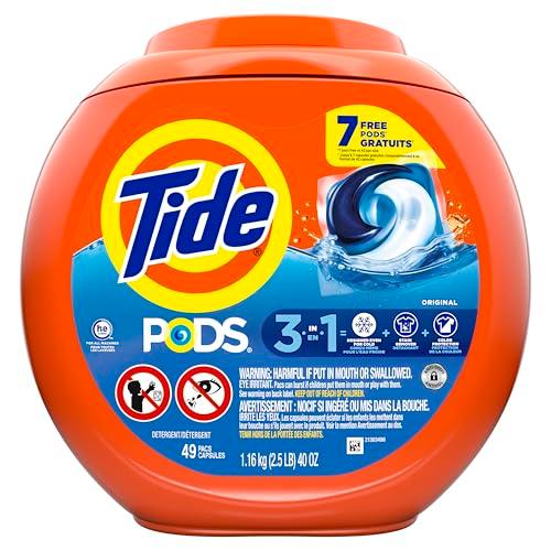 Tide PODS laundry detergent pacs, 3-in-1 Stain Remover, Odor Fighter, Color Protector, 42 Count, HE compatible, Original Scent thumbnail 13