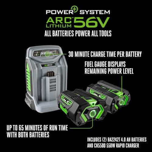 EGO Power+ Electric Lawn Mower, Self-Propelled Cordless with Touch Drive, Includes (2) 56V 4.0Ah Batteries and Rapid Charger – LM2122SP-2 thumbnail 7