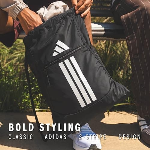 adidas Alliance Sackpack – Drawstring Backpack for Sports, Small Gym Bag, Black/2, OSFA