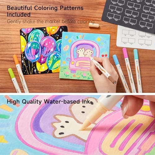 Shuttle Art 48 Colors Dual Tone Acrylic Paint Markers, 24 Pack Acrylic Paint Pens Set for Rock Painting, Ceramic, Wood, Canvas, Glass, Stone, Fabric, Card Making, DIY Crafts & Art 