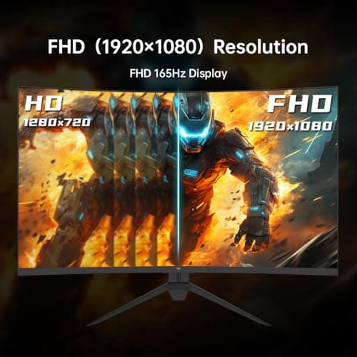 KTC 32 Inch Curved Gaming Monitor, FHD 1080P 165Hz PC Monitor, 1500R, 122% sRGB with HDR, FreeSync Premium, HDMI 2.0x2, DisplayPort 1.4, VESA Compatible, Tilt Adjustable, Eye Care, thumbnail 5