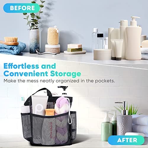 EUDELE Mesh Shower Caddy Portable for College Dorm Room Essentials, Shower Caddy Dorm with 8-Pocket Large Capacity for Beach, Swimming, Gym, Travel essentials thumbnail 7
