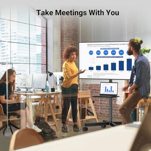 Soporte Móvil para TV PERLESMITH con Ruedas y Bandeja