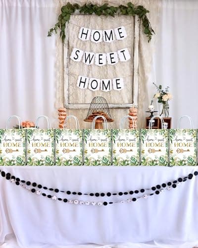 Tyndallrays 16 Pieces House Warming Goodie Bags for Housewarming Party Supplies,Home Sweet Home Party Favors Bags with Handles for Welcome Home New Home Wedding Party Decoration