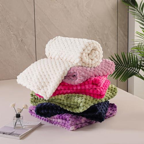 Exclusivo Mezcla Fleece Throw Blanket for Couch, Extra Large Fuzzy Ivory Bed Blankets, Soft Cozy Plush Sofa Throws for All Seasons, 50x70 Inches thumbnail 7