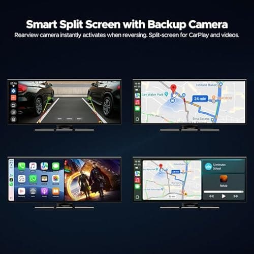 Pantalla Volam 11'' Inalámbrica: CarPlay, Android Auto, Netflix y Cámara