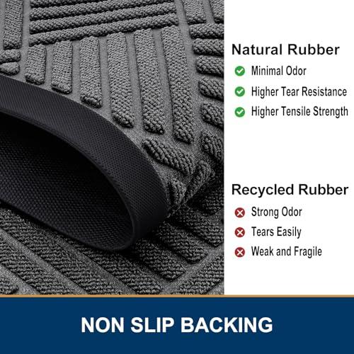 Smiry Front Door Mat Outside Entrance, Heavy Duty Outdoor Indoor Natural Rubber Doormat, Non Slip, Trap Dirt and Moisture, Easy Clean, Low Profile Patio Porch Entryway Mat, 29.5x17 thumbnail 6