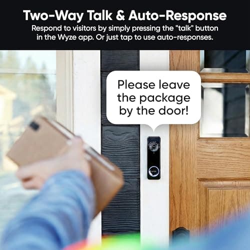 Wyze Battery Video Doorbell Wireless Camera, 1536x1536 HD+ with Color Night Vision, 2-Way Audio, 1:1 Head-to-Toe View, Person/Vehicle/Package Monitor, Wire-Free/Wired Option, 1 Min thumbnail 11