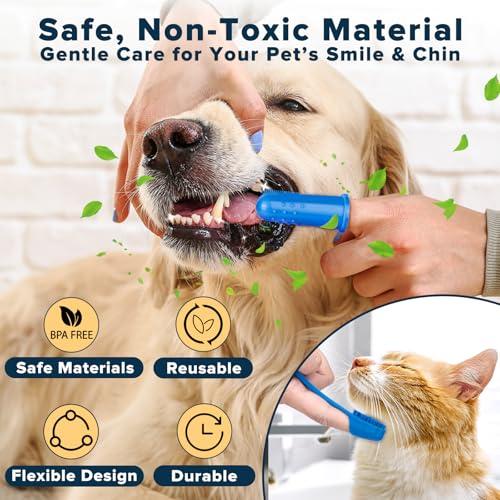 Augwind 6PCS Pet Grooming Kit for Dogs,Cats and Horses | Dog Washing Gloves | Dog Bath Brush | Dog Bath Gloves | Dog Shampoo Brush | Pet Grooming Gloves | Dog Bath Supplies (Navy B thumbnail 6