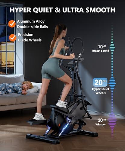 Miniatura de THERUN Elliptical Exercise Machine, 3-in-1 Cardio Climber Stepping Elliptical Machine for Home, Stair Stepper Elliptical Training Machines w/16 Levels Resistance, Pulse Sensor, LCD 4