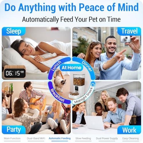 Automatic Cat Feeder with 5G WiFi: Automatic Dog Feeder with Slow Feed & Smart APP Control, 7L Timed Auto Cat Food Dispenser with Alexa for Pets, Detachable for Easy Cleaning - 29 