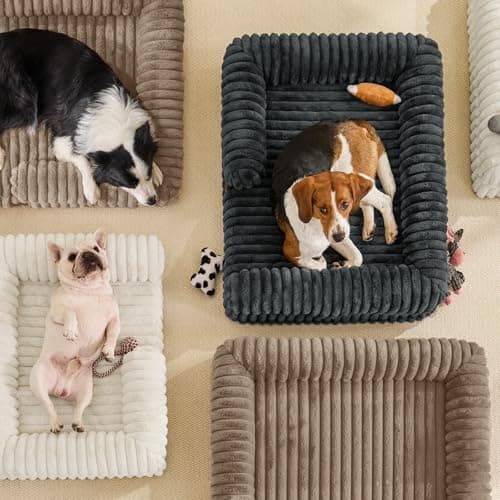 ChiXnuggle Faux Fur Orthopedic Dog Bolster Bed, Waterproof Washable Cover | rectangular dog sofa couch,egg crate foam,non-slip bottom,for large dogs,dark grey,35*28*7 thumbnail 7