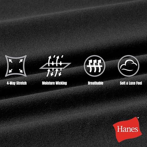 Hanes Women's Moves 7/8, Soft Moisture-Wicking Leggings with Internal Pocket, 25", Black, Medium thumbnail 6