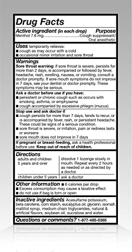 Miniatura de Amazon Basic Care Sugar Free Honey Lemon Cough Drops for Sore Throat Relief, Soothes Cough, 140 Count (Compare to Halls) 6