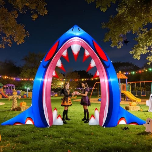 Miniatura de Arco Inflable de Tiburón para Halloween de 3 Metros con Luces LED 8