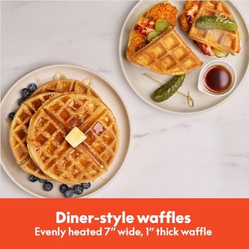 bella Flip-n-Store Waffle Maker with EverGood™ Ceramic Nonstick Coating, Fits-anywhere™ Kitchenware, Power Indicator Light, Cool Touch Handle & Cord Wrap, 7” Wide & 1" Deep Plates, thumbnail 5