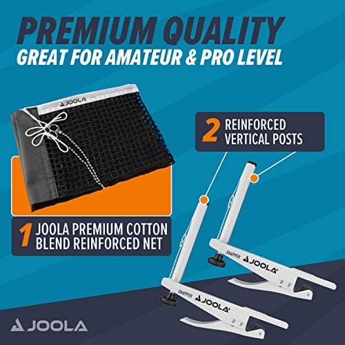 Miniatura de JOOLA Snapper Professional Table Tennis Net and Post Set - Portable and Easy Setup 72" Regulation Size Ping Pong Spring Activated Clamp Net, Silver 5