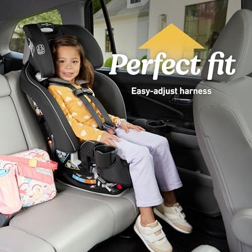 Graco Slimfit 3-in-1 Convertible Car Seat, Slim Car Seat with Space-Saving Design, Highback Booster Seat with 10-Position Headrest, Rear Facing and Forward Facing Carseat, Darcie thumbnail 7