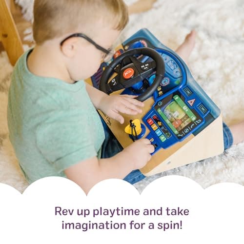 Melissa & Doug Vroom & Zoom, Interactive Wooden Dashboard, Racing Car Steering Wheel Toy, Lights & Sounds, Preschool Learning Toys for Girls & Boys 3+ - FSC Certified thumbnail 2