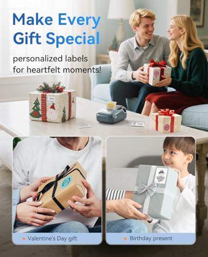 NIIMBOT B1 Label Maker Machine, Thermal Label Printer Easy to Use for Office, Home, Business, Came with 1 Roll White Label(Blue)