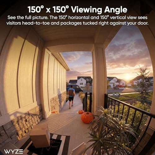Wyze Battery Video Doorbell Wireless Camera, 1536x1536 HD+ with Color Night Vision, 2-Way Audio, 1:1 Head-to-Toe View, Person/Vehicle/Package Monitor, Wire-Free/Wired Option, 1 Min thumbnail 3