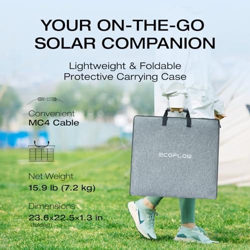 EF ECOFLOW 220 Watt Portable Solar Panel, 25% High Conversion Efficiency N-Type Solar Cell, NextGen Foldable Solar Panel with Adjustable Kickstand, IP68 Waterproof for Camping RV O thumbnail 6