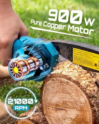 Miniatura de Motosierra Mini Seesii de 6 Pulgadas Inalámbrica Eléctrica con 2 Baterías – Perfecta para Podar y Cortar Madera, ¡Gran Regalo para Hombres! 6