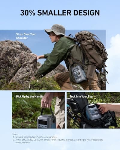 Anker SOLIX C300 DC Power Bank Station, Outdoor 288Wh Portable Power Station, LiFePO4 Battery, 300W Solar Generator, for Camping, Traveling, and Emergencies (No Wall Charger Includ thumbnail 6