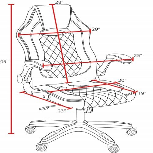 Aon Archeus Ergonomic Gaming Office Chair – High-Back Reclining PC Gaming Seat w/Lumbar Support, Flip-Up Arms & Padded Cushion – Racing-Style Gamer Chair – Black/Blue thumbnail 3