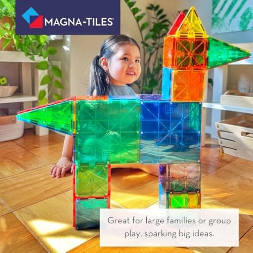 MAGNA-TILES Classic 100-Piece Magnetic Construction Set, The Original Magnetic Building Brand thumbnail 6